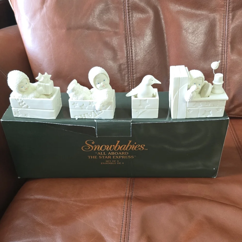 Department 56 All Aboard The Star Express Snowbabies Set Of 4